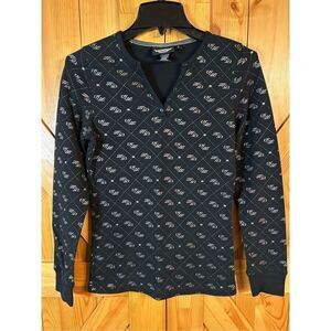 Harley Davidson, long sleeve ribbed all over print shirt size small (0023)￼
